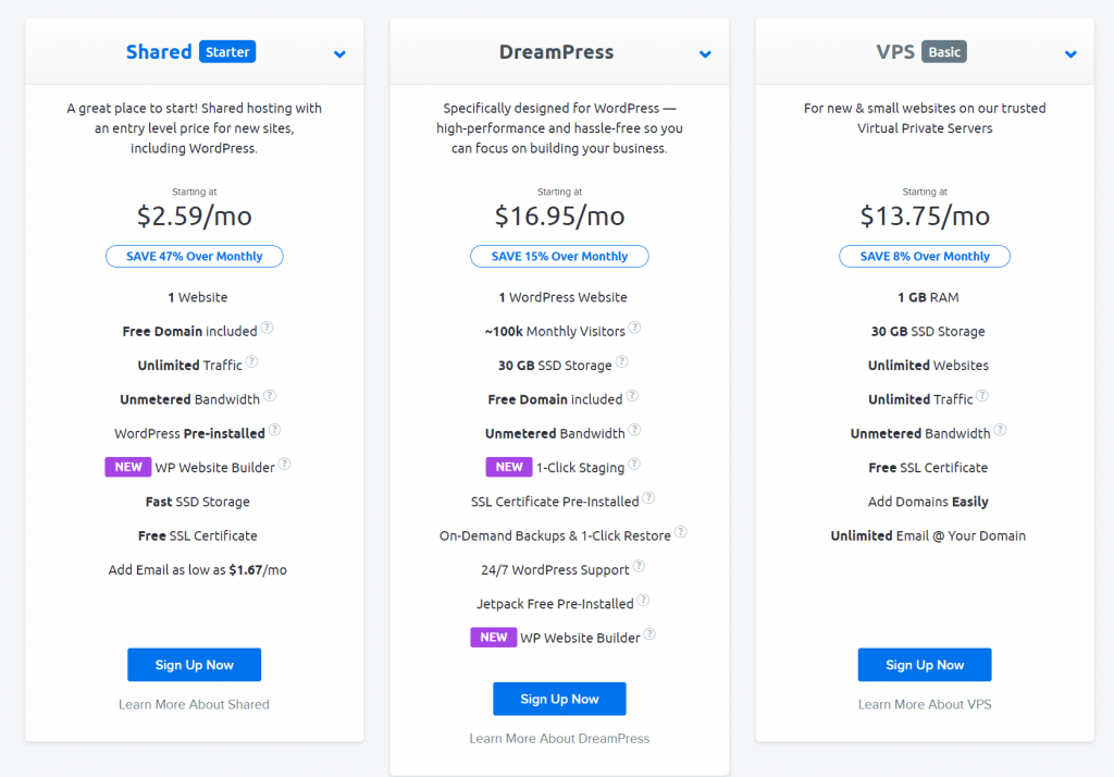 dreamhosting pricing